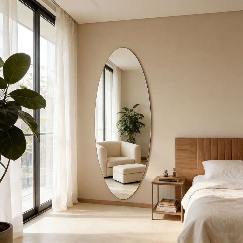 Mid-Century Modern Chic Oval Wall Mirrors