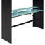 Lit double superposé en bois pleine grandeur avec bureau à hauteur réglable, garde-robe, grand espace de rangement et lumière RVB bleue-571291455