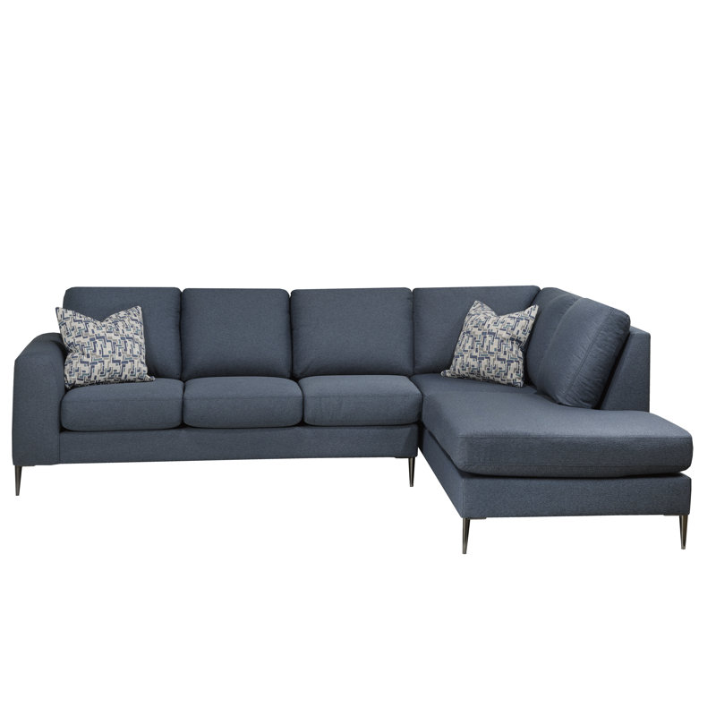Canapé modulaire de 83 po faisant face à la droite 83 po, Bleu 100% polyester