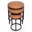 Ensemble de trois tables gigognes rondes noires et cuivrées 19 po
