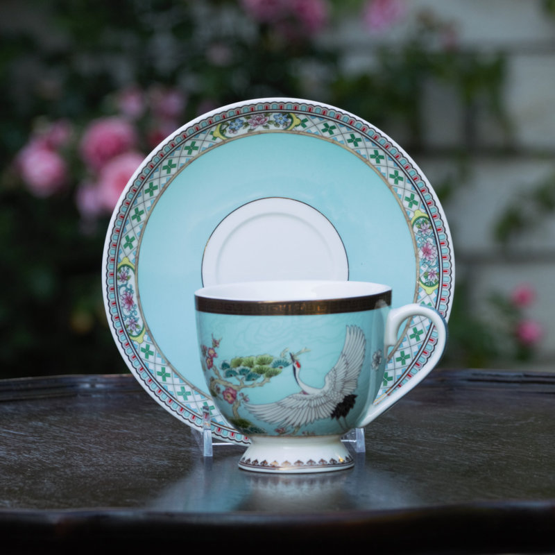 Ensemble de 2 tasses à thé et soucoupes Crane