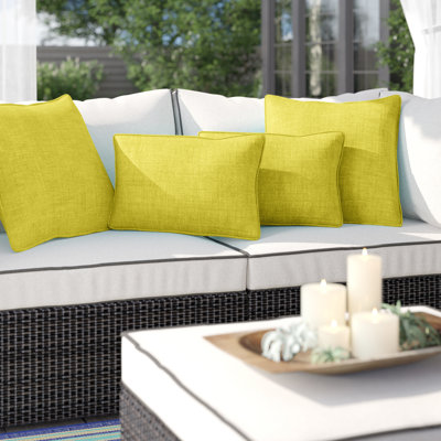 Solid Colour Outdoor Reversible Throw Pillow
