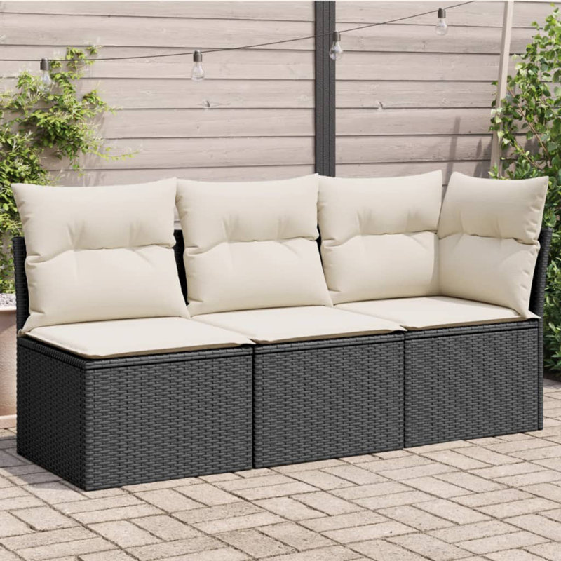  Garden Sofa Black, Cream White