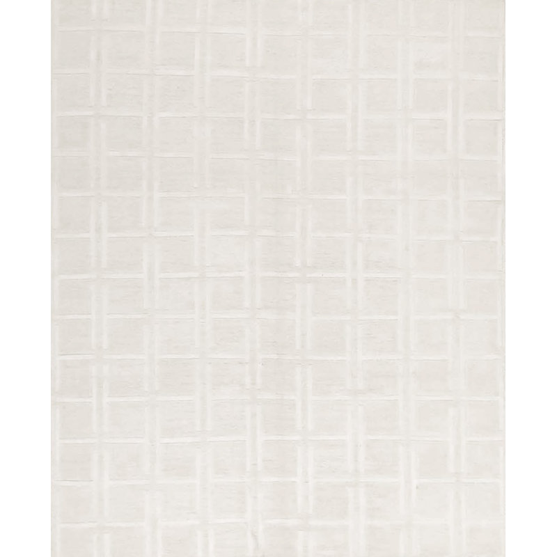 Hand-Knotted High-Quality White Area Rug