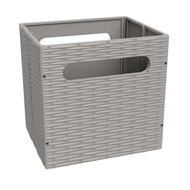 Mini bac de rangement pliable avec deux poignées, gris