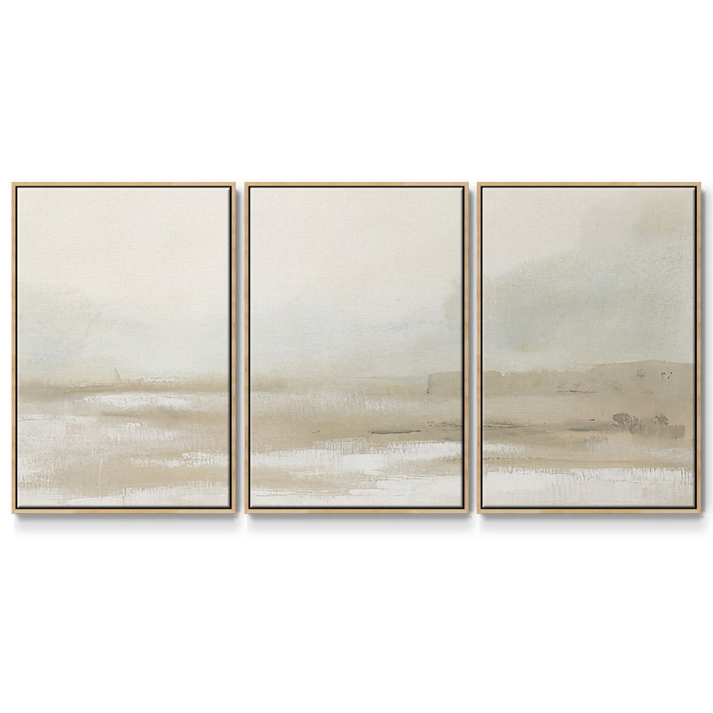 Neutral Mist Mesa I - Multi Piece Framed Canvas, Natural , 40" H x 78" W x 2" D