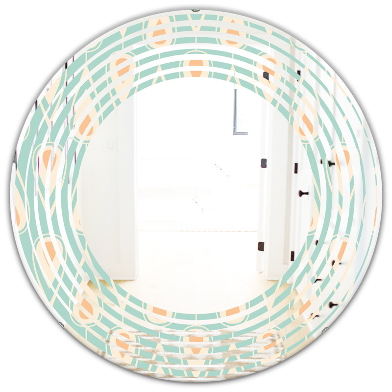 Miroir mural Coastal, 23,6 po x 23,6 po, Vague, motif ornemental