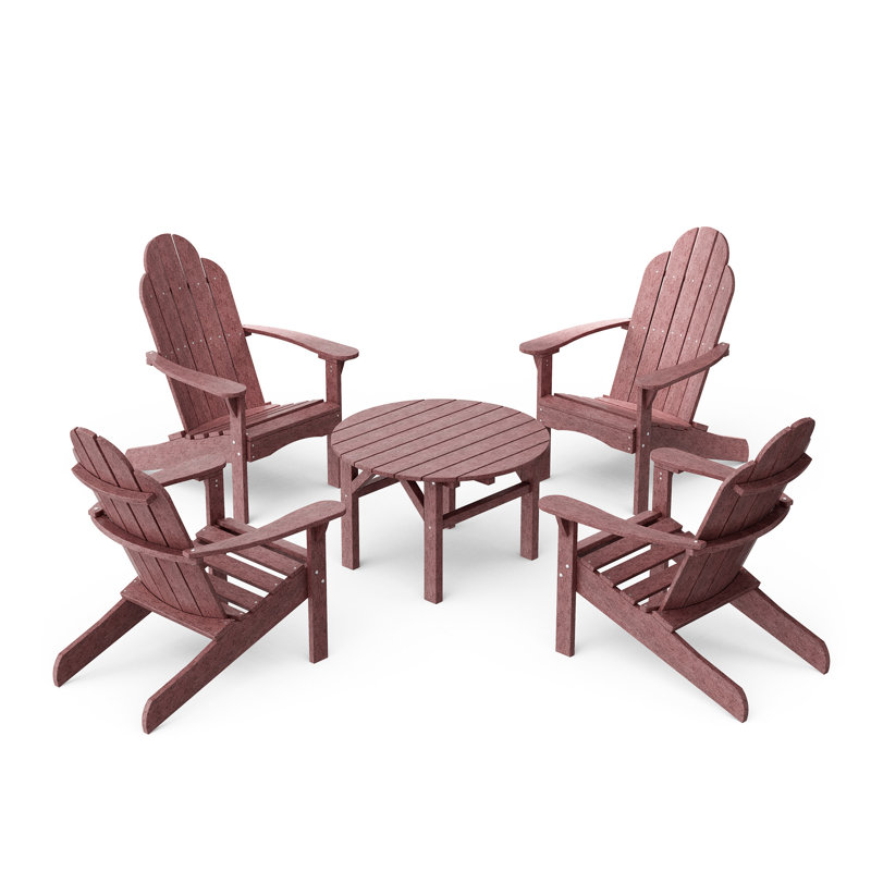 Ensemble de conversation classique 5 pièces Adirondack, Bois de cerisier