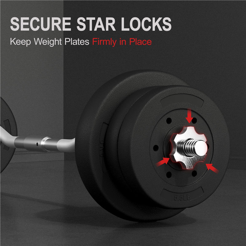 Barbell Weight Set for Strength Training, 55 LB