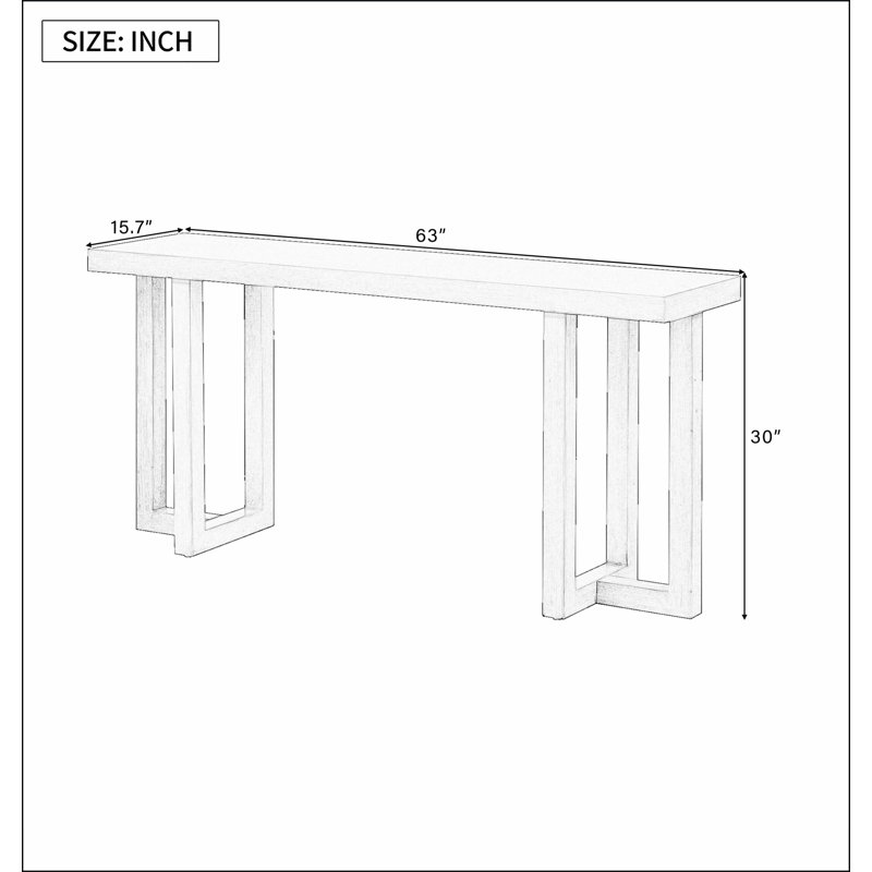 Console de conception géométrique avec pieds en pin massif, convenant au vestibule, au couloir, au salon, à la chambre à coucher
