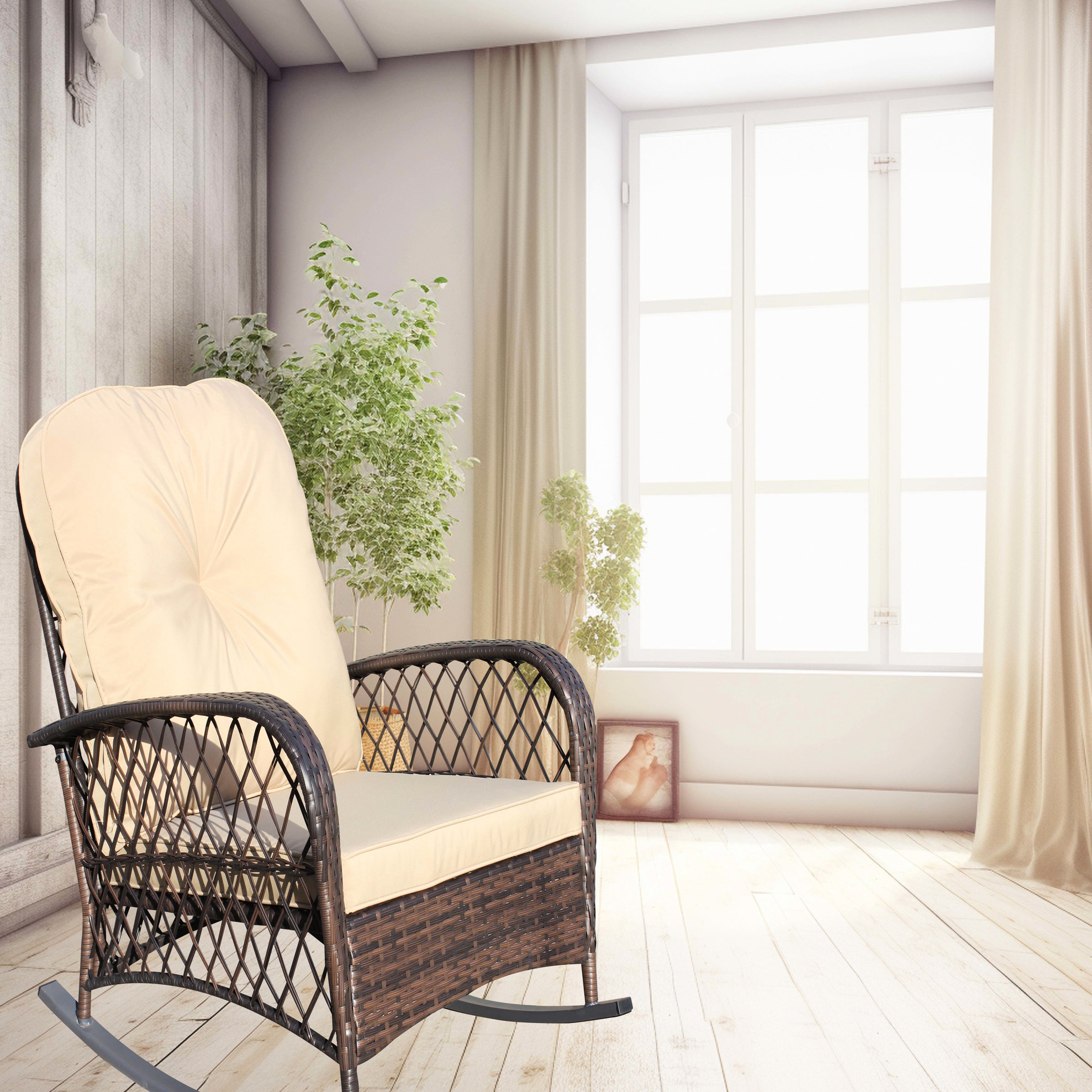 Dakota Fields Outdoor Rocking Commodity, Wide Arm Rest, Steel Frame ...