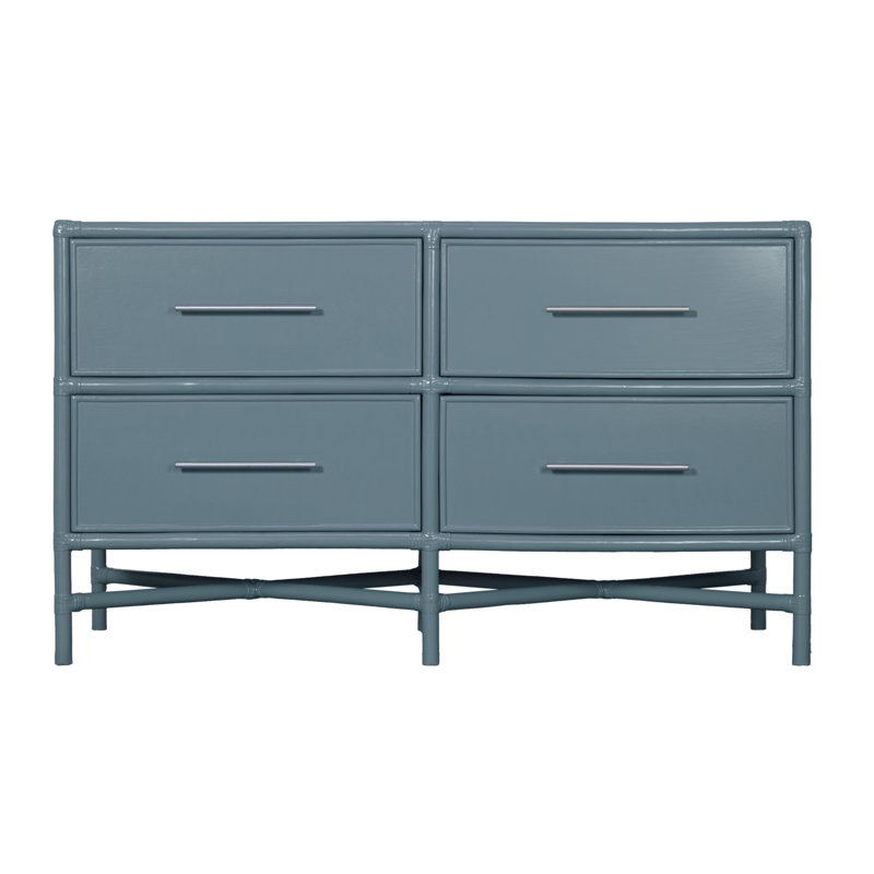 Venice 4 Drawers 54" W Double Dresser, Regatta Blue