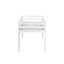 Lit mezzanine simple blanc, fabriqué en bois d'hévéa, spacieux sous la surface, plateforme de lit à lattes améliorée en blanc, faite de stable avec des lattes renforcées, rangement supplémentaire-1785804445