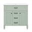 Meuble-lavabo 36 po avec lavabo, tiroir supérieur rabattable et 2 tiroirs de rangement-465961806