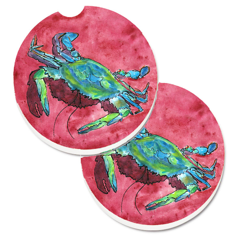 Sous-verre pour voiture crabe, Crabe, Rose