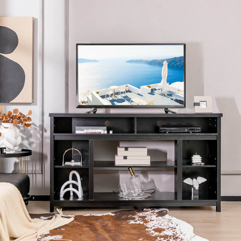 Ebern Designs 58'' Tv Stand Entertainment Console Centre W/ Adjustable Open Shelves Up To 65''