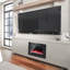 Recessed&Wall Mounted Electric Fireplace,750W/1500W,Remote Control With Timer, Adjustable Flame-1618736731