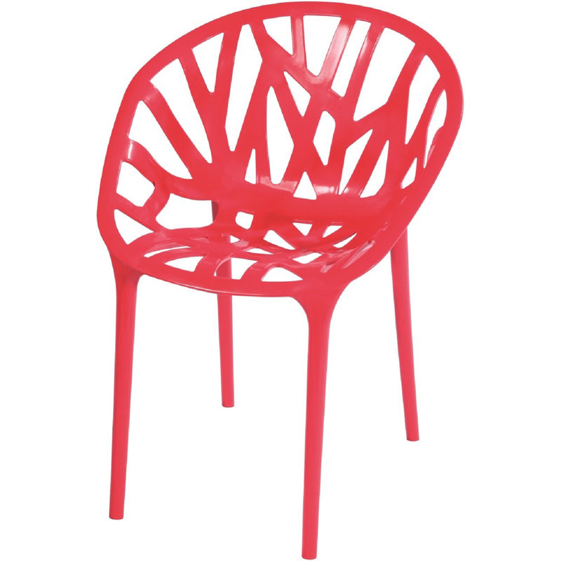 Plastic Stackable Multipurpose Chair, Red