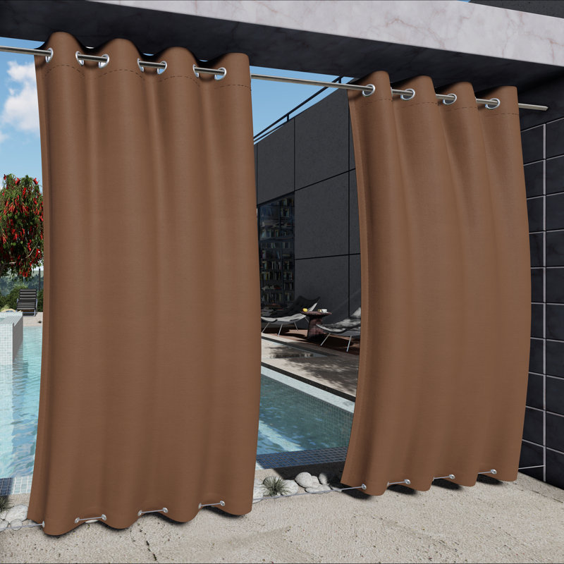 Rideau simple occultant en polyester 52 po, L 52 po x L 84 po, Tanné