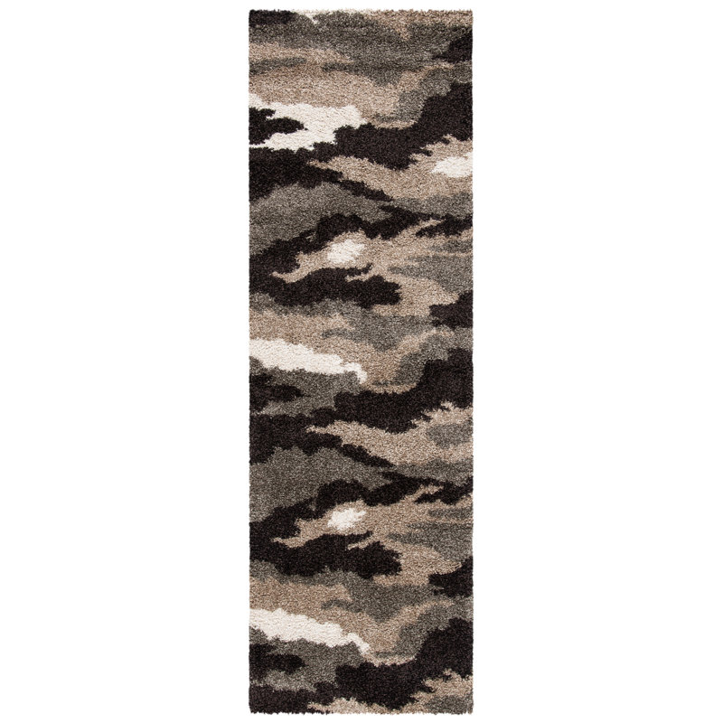 Tapis brun Millia, Tapis de couloir de 2 pi 3 po x 7 pi