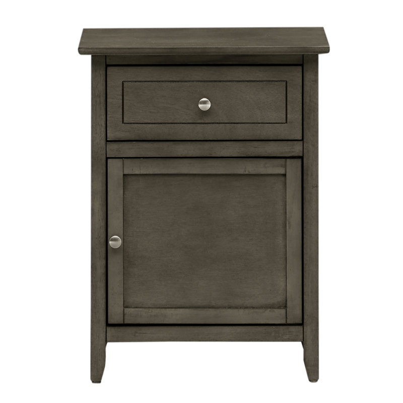 Table de chevet chic et transitionnelle grise, Gris