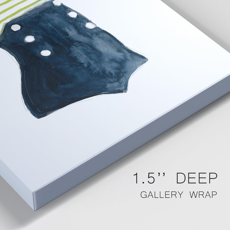 Maillots de bain I - ensemble de 2 impressions sur toile tendue, H 36 po x l 24 po x P 1 po