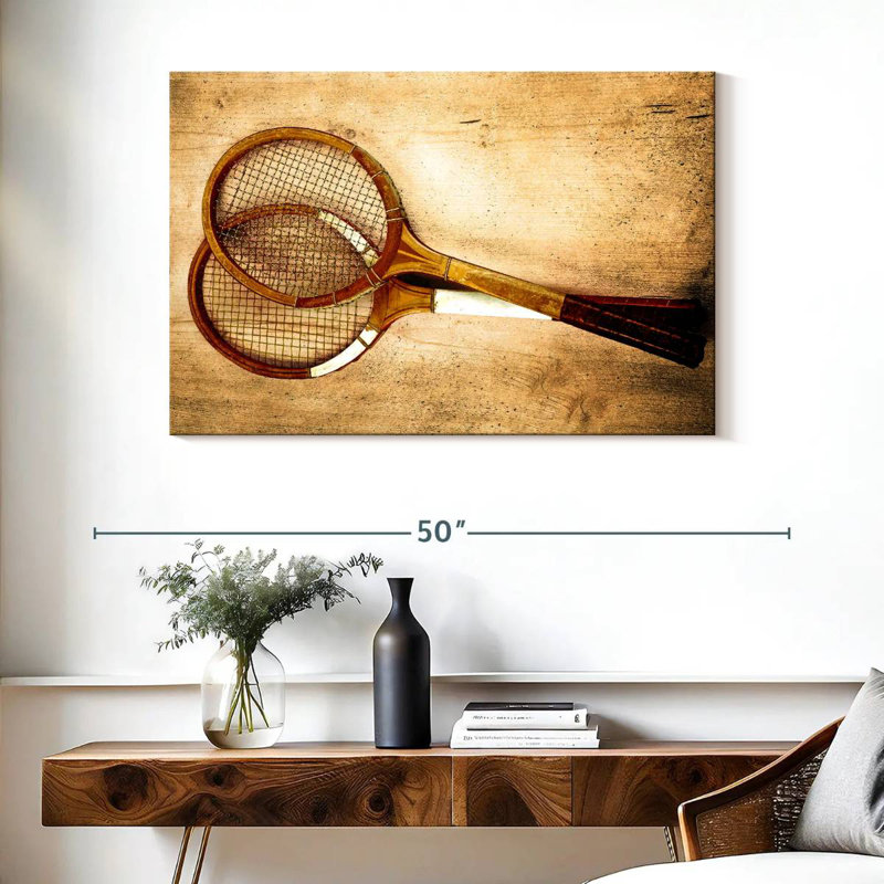 Antique tennis rackets Sireci, H 26 po x l 39 po