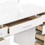 Bureau de coiffeuse 9 tiroirs blanc brillant