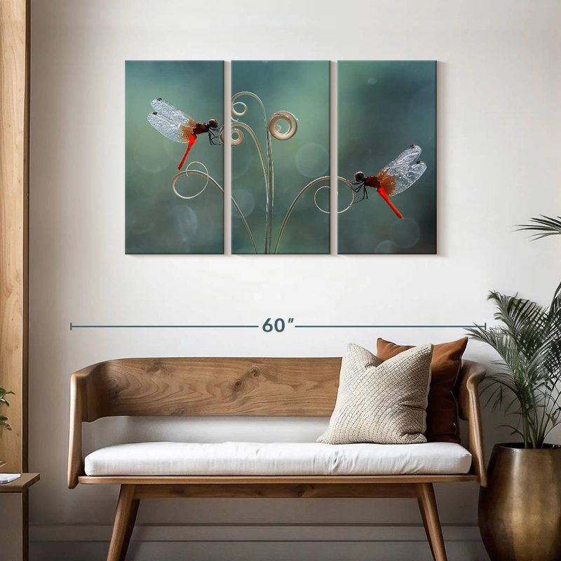 Brampt Tendrils And Dragonflies, 28" H x 45" W