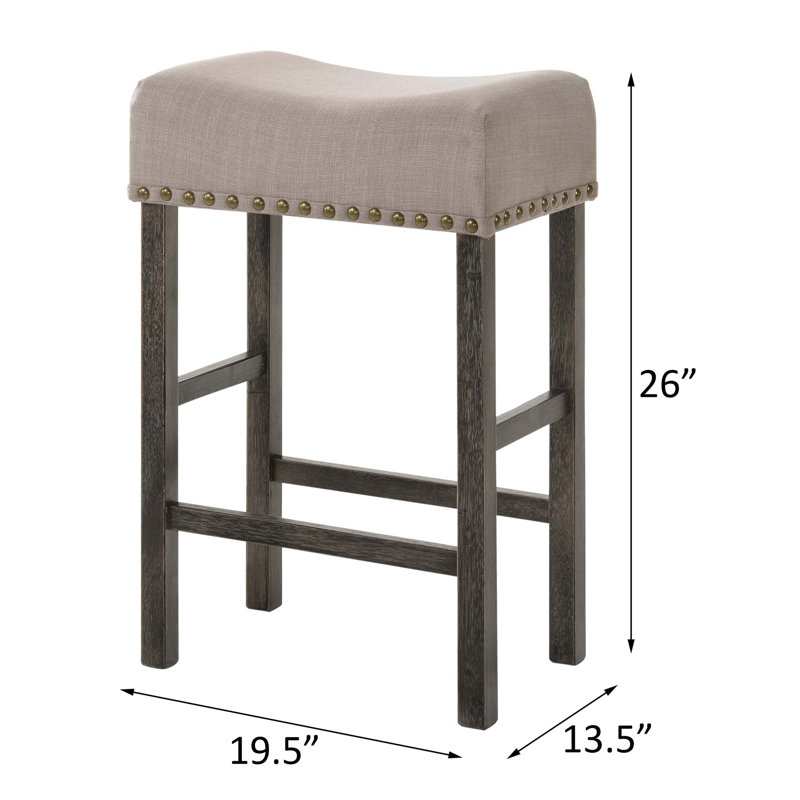 Tabouret à hauteur de comptoir brun clair et gris vieilli (ensemble de 2)