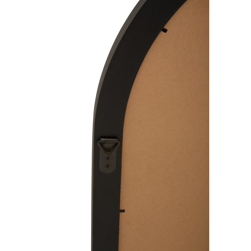 Waukena Metal Flat Wall Mirror, Black