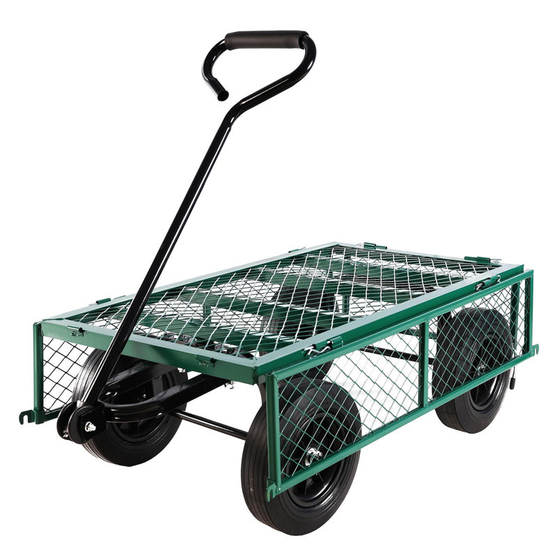 Les chariots de jardin Wagon Cart facilitent le transport du bois de chauffage (vert)