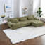 Canapé modulaire vert spacieux, chenille à noyau en mousse, salon moderne