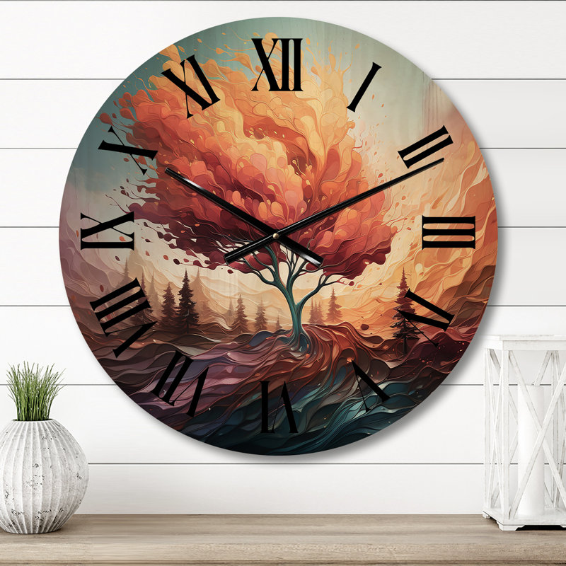 Horloge murale en bois massif Okken, Moyenne