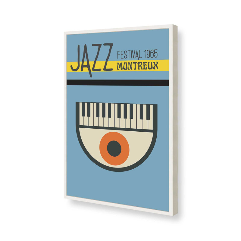 Reproduction d'affiche rétro Vintage Jazz, Blanc opaque, H 15 po x l 12 po