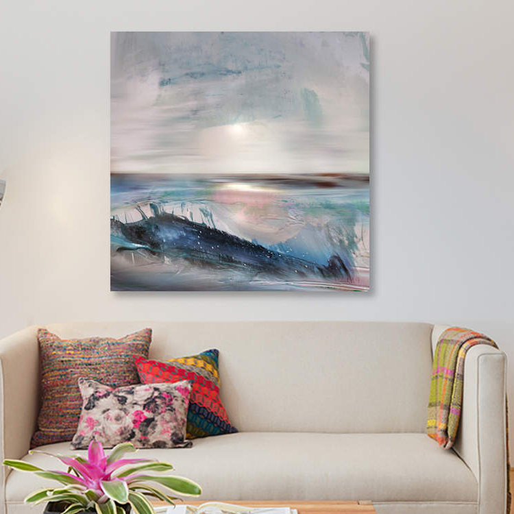 « beach », impression sur toile, H 12 po x l 12 po x P 0,75 po, Toile tendue, Pas de tapis