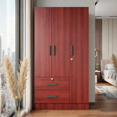 Keilson 3 Doors Wardrobe, 2 Drawers, 1 Lock - 36W by Ebern Designs