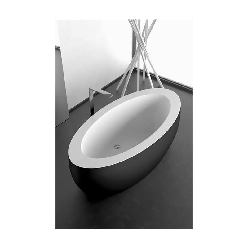 68.9'' L Freestanding Soaking Bathtub, Black