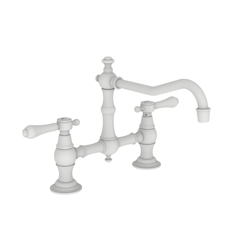Chesterfield Kitchen Bridge Faucet, Matte White