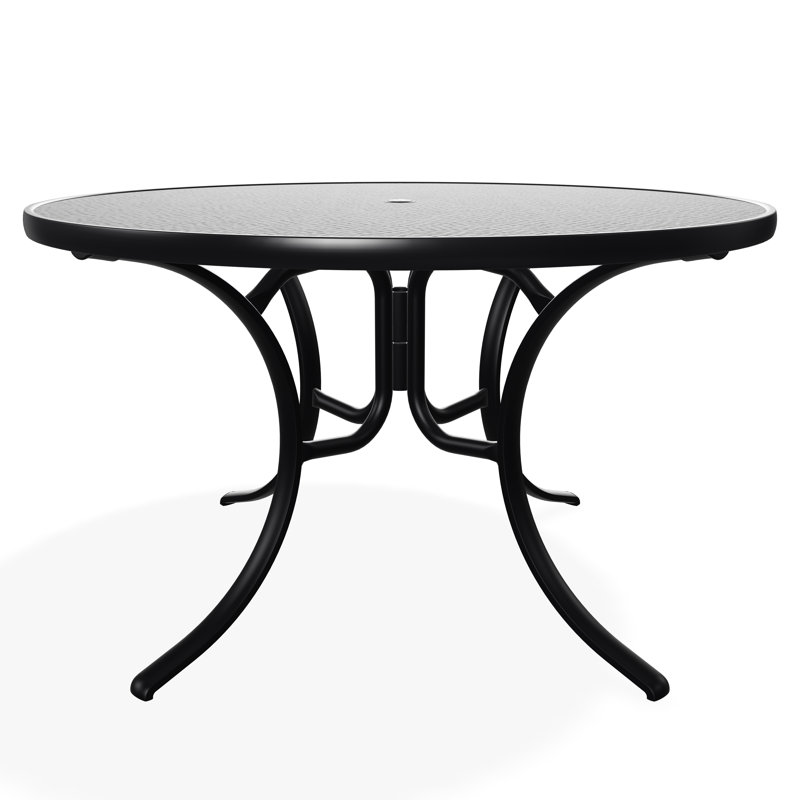 Outdoor Round Dining Table, Black