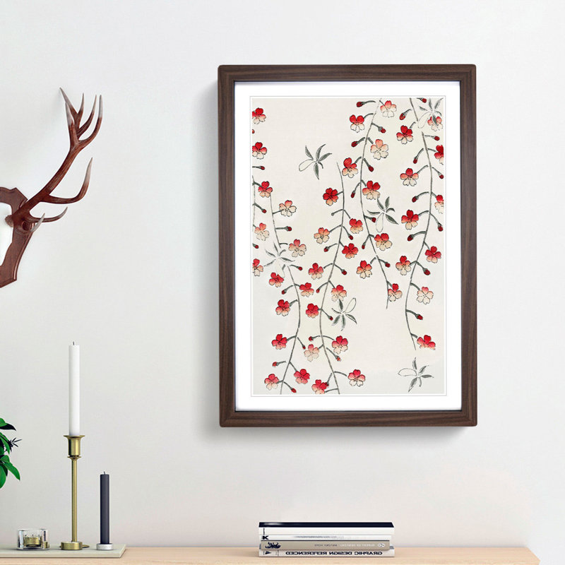 Cherry Blossom Tree by Watanabe Seitei - Picture Frame Graphic Art Print, 36cm H x 27cm W x 2cm D, Walnut Framed