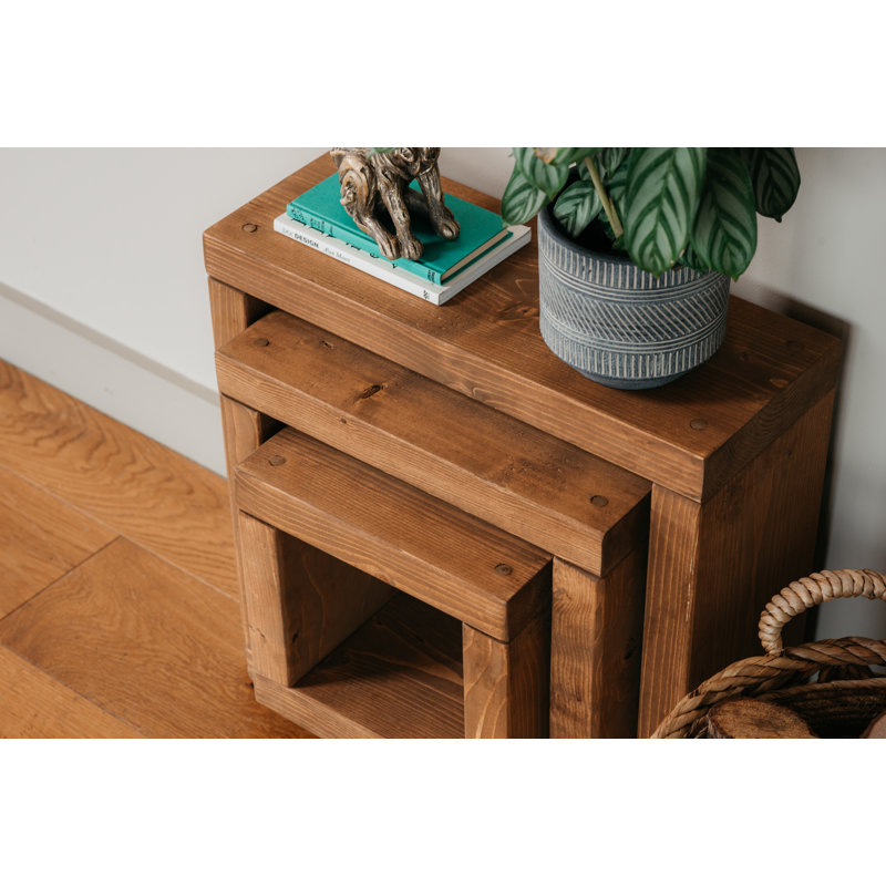 Solid Wood Nesting Tables, Dark