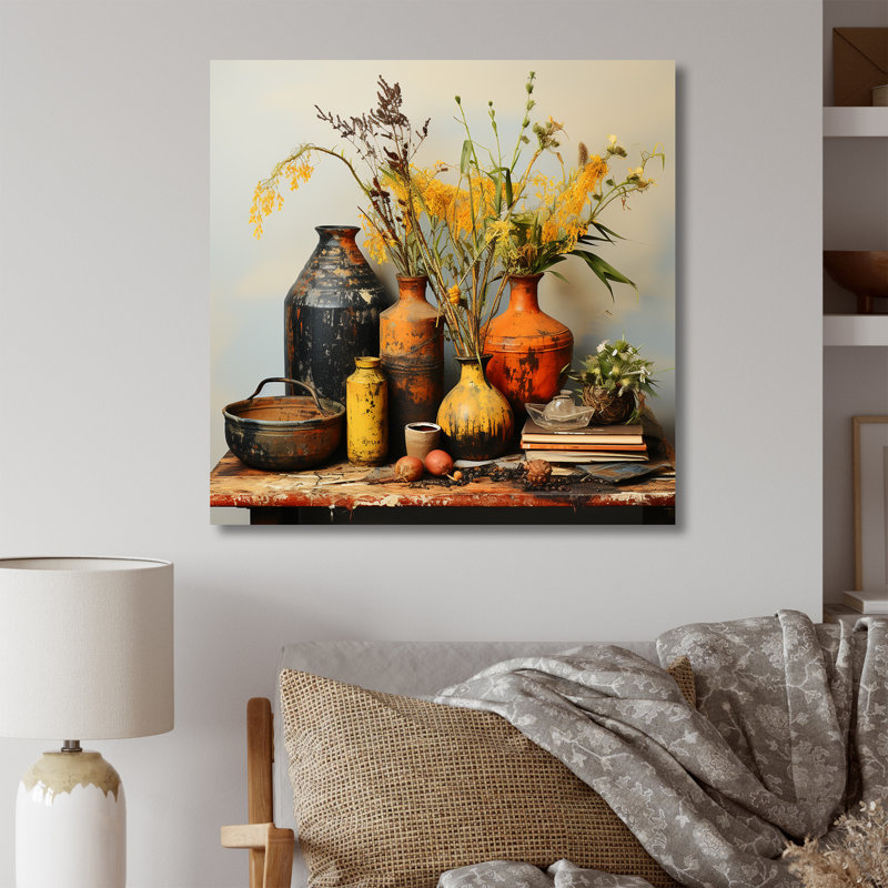 Art mural jaune Boho, H 30 po x l 30 po x P 1,5 po, Toile tendue