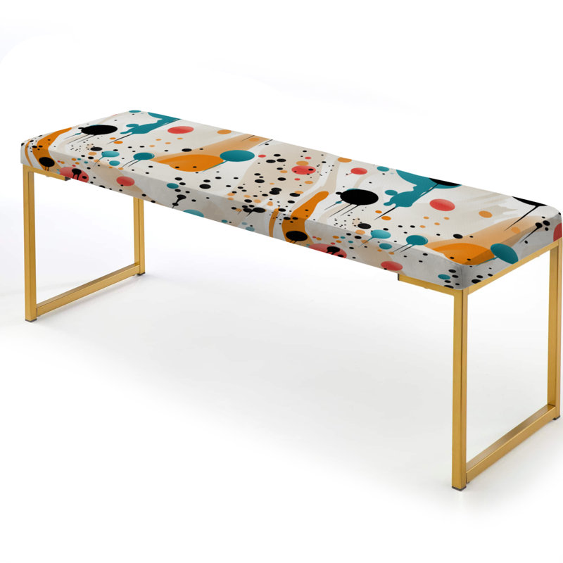 Banc rembourré Fashion, Yellow/Blue Abstract