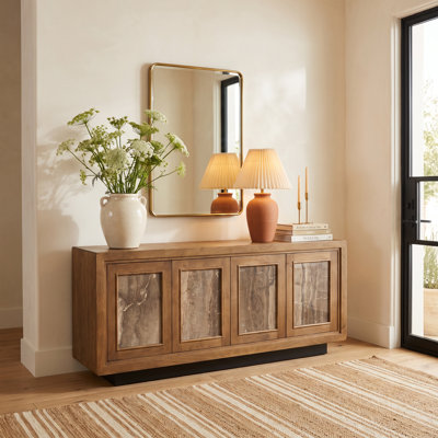 Genuine Marble and Mango Sideboard