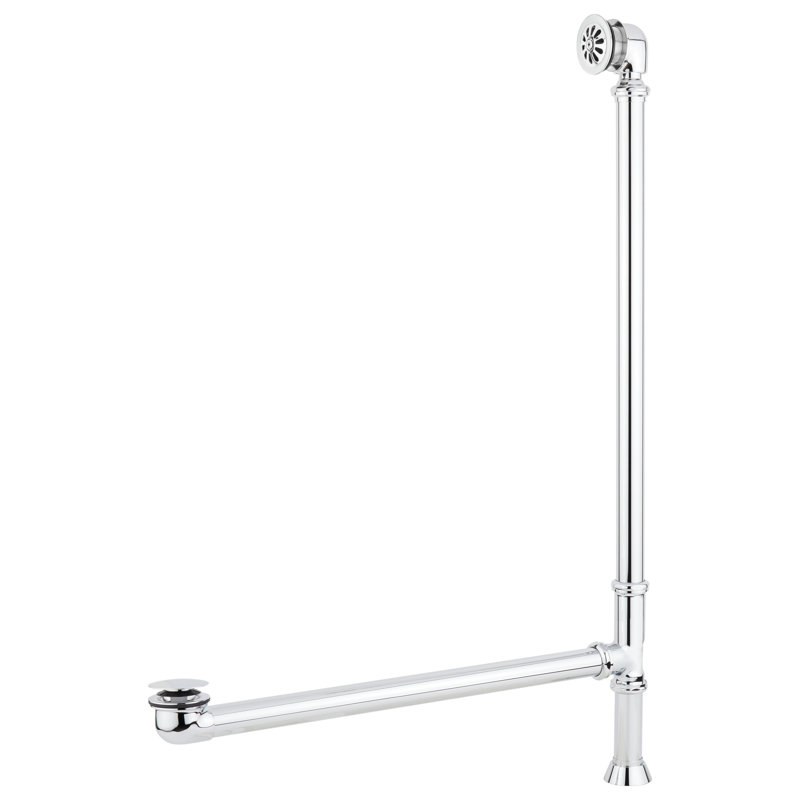 Raye 71" Copper Soaking Pedestal Freestanding Tub with Pre-Drilled Overflow Hole and Rolled Rim, Chrome