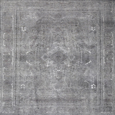 Tapis oriental en laine gris
