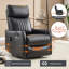 Fauteuil inclinable manuel en faux cuir avec massage à la chaleur et à bascule-128588051