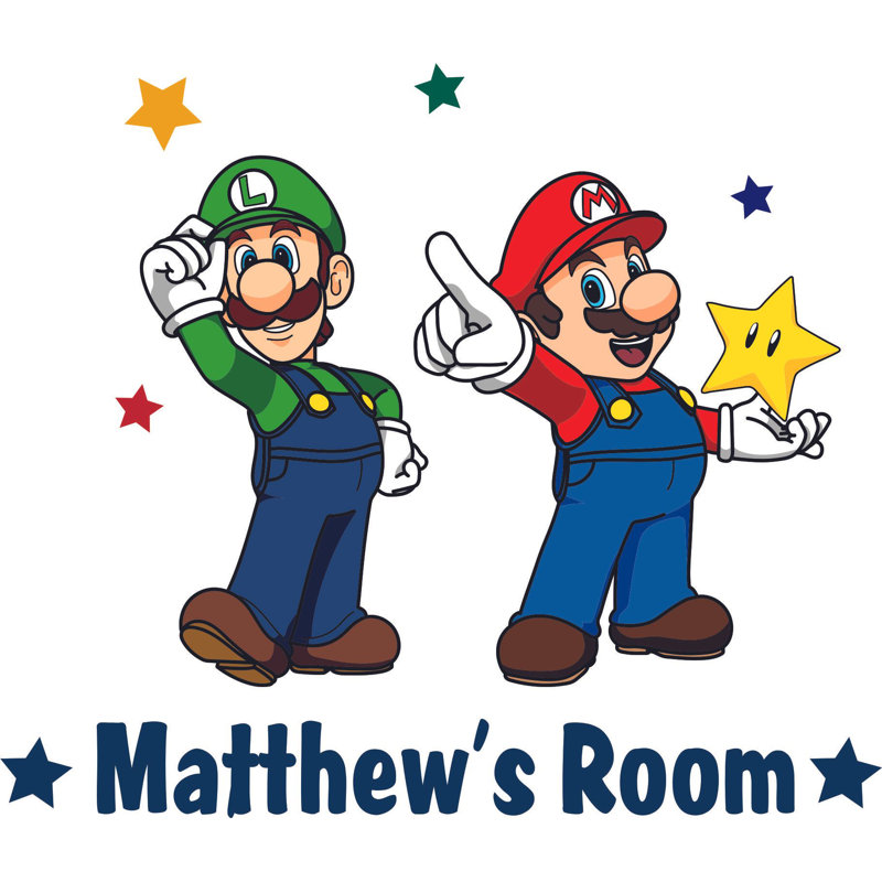 Adhésif décoratif Super Mario Luigi, H 8 po x l 10 po, Oui