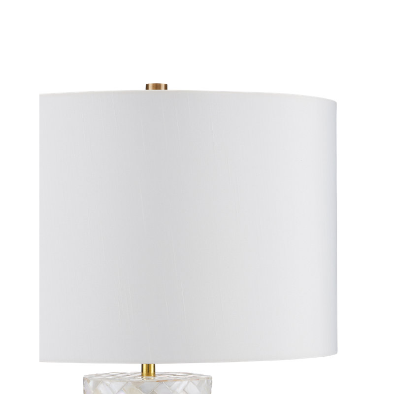 Meraki Table Lamp, Mother of Pearl, 27" H x 16" W x 16" D